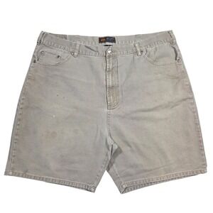 Route 66 Mens Relaxed Fit Denim Shorts Khaki Tan Cotton Size 42 90s Eclectic